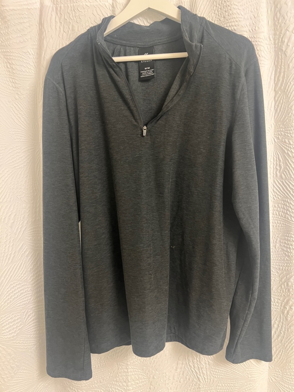 Kyodan Men's Charcoal Grey Half-Zip Pullover Sweater